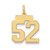 14k Small Satin Number 52 Charm LSS52