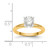 14k Two-Tone 1/4 carat Heavy-Weight Half-Round 4-Prong Round Solitaire Ring Mounting KS3-1/4