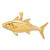 14K 3-D Polished Skipjack Tuna Fish Charm K8113