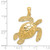 14K Large Textured Swimming Sea Turtle Charm K8163