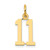 14k Small Elongated Number 11 Charm LES11