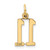 14k Small Elongated Number 11 Charm LES11