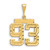 14k Large Brushed Diamond-cut Number 93 Charm LN93