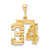 14k Medium Diamond-cut Number 34 Charm MN34