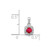 14k White Gold Diamond and .20 Ruby Square Halo Pendant PM5248-RU-010-WA