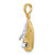 14K w/Rhodium 3-D Wave Runner W/ Moveable Seat Charm K9315