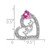 14k White Gold Created Pink Sapphire/Diamond MOM Heart Pendant PM7023-CPS-005-WA