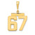 14k Medium Polished Number 67 Charm MP67