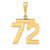 14k Medium Polished Number 72 Charm MP72