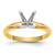 14k Two-Tone 4.1mm Medium-Weight Half-Round 4-Prong Princess Solitaire Ring Mounting KS85-4.1