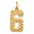 14k Large Brushed Diamond-cut  Number 6 Charm LN06