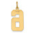 14k Large Brushed Diamond-cut  Number 6 Charm LN06
