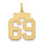 14k Small Satin Number 69 Charm LSS69