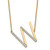 14K Sideways Diamond Initial W Necklace PM9844W-029-YA