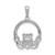 14k White Gold Diamond Claddagh Circle Pendant PM5153-013-WA