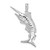 De-Ani Sterling Silver Rhodium-Plated Polished 3D Blue Marlin Pendant QC10146