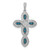 14k White Gold White and Blue Diamond Cross Pendant PM5130-BD-020-WA