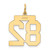 14k Medium Polished Number 82 Charm LM82