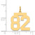 14k Medium Polished Number 82 Charm LM82