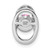 Sterling Silver Rhodium Plated Pink CZ Birthstone Vibrant Chain Slide QBPD32OCT