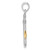 De-Ani Sterling Silver Rhodium-Plated 3D Fish Hook with 14k Accent Pendant QC10835G