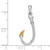 De-Ani Sterling Silver Rhodium-Plated 3D Fish Hook with 14k Accent Pendant QC10835G