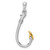 De-Ani Sterling Silver Rhodium-Plated 3D Fish Hook with 14k Accent Pendant QC10835G