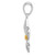 De-Ani Sterling Silver Rhodium-Plated Polished Fleur de Lis with 14k Accent Pendant QC10872G