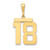 14k Large Polished Number 18 Charm LP18
