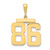 14k Large Polished Number 86 Charm LP86