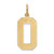 14k Large Polished Number 0 Charm LP00