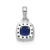 14k White Gold Diamond and .20 Sapphire Square Halo Pendant PM5248-SA-010-WA