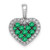 14k White Gold w/Black Rhodium Diamond/Emerald Heart Pendant PM5268-EM-013-WA