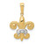 14k w/Rhodium Polished Diamond Fleur de Lis Pendant PM5155-003-YA