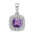 14K White Gold Lab Grown VS/SI FGH Dia and Amethyst Halo Pendant PM9037-AM-028-WLG