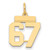 14k Small Polished Number 67 Charm LS67