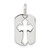 Sterling Silver Rhodium-plated Dog Tag Cross Charm QC4432