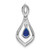 14k White Gold Diamond and Sapphire Teardrop Dangle Pendant PM5281-SA-013-WA