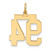 14k Medium Satin Number 94 Charm LSM94