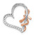 14k White and Rose Gold Diamond Polished Heart w/Bow Chain Slide PM4898-005-WRA