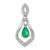 14k White Gold Diamond and Teardrop Emerald Dangle Pendant PM5281-EM-013-WA