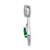 14k White Gold Diamond and Teardrop Emerald Dangle Pendant PM5281-EM-013-WA