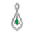 14k White Gold Diamond and Teardrop Emerald Dangle Pendant PM5281-EM-013-WA
