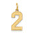 14k Small Satin Number 2 Charm LSS02