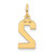 14k Small Satin Number 2 Charm LSS02