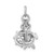Sterling Silver Rhodium-plated Antiqued Turtle, Anchor & Wheel Charm QC9258