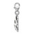 Sterling Silver Rhodium-plated Enameled Panda w/Lobster Clasp Charm QC9524