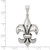Sterling Silver Antiqued Fleur de Lis Pendant QC6595