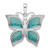 De-Ani Sterling Silver Rhodium-Plated Polished Enameled Aqua Butterfly Pendant QC9770