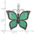 De-Ani Sterling Silver Rhodium-Plated Polished Enameled Aqua Butterfly Pendant QC9770